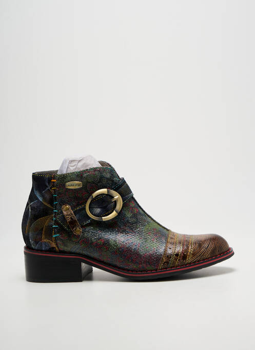 Bottines/boots tissage satiné talon de 4 à 6cm marron LAURA VITA femme