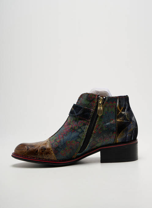 Bottines/boots tissage satiné talon de 4 à 6cm marron LAURA VITA femme