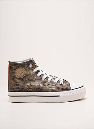 Baskets tissage satiné talon plat jusqu'à 3cm marron LPB femme