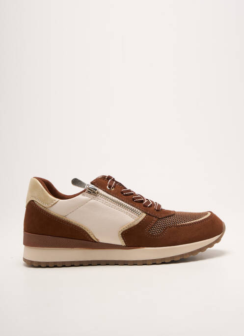 Baskets matière lisse talon plat jusqu'à 3cm marron MARCO TOZZI femme