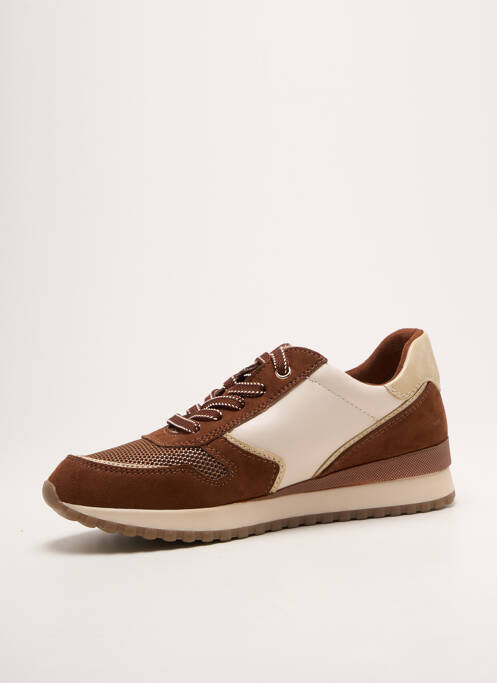 Baskets matière lisse talon plat jusqu'à 3cm marron MARCO TOZZI femme