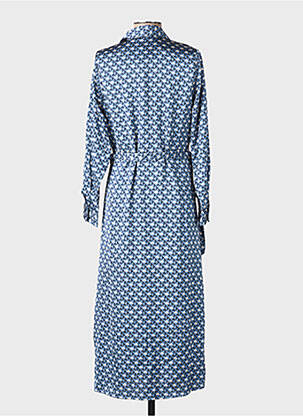 Robe mi-longue coupe fluide manches longues bleu TIFFOSI femme