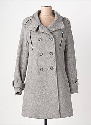 Manteau long coupe cintrée sans capuche gris SALSA femme