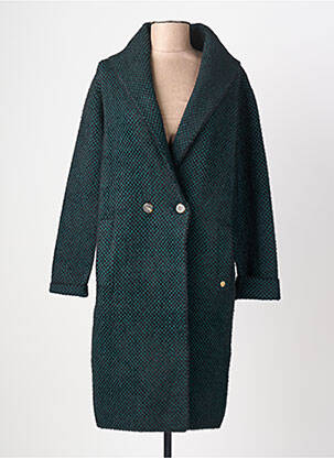 Manteau long coupe cintrée sans capuche vert LOLA ESPELETA femme