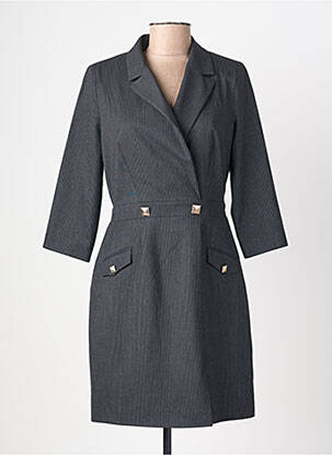 Robe courte manches 3/4 manches 3/4 gris MORGAN femme