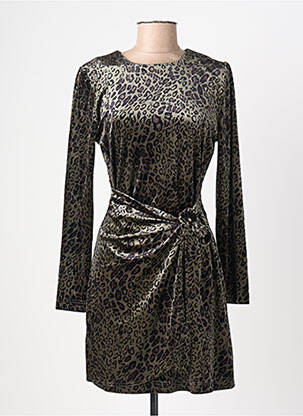 Robe courte fermeture zippée au dos manches longues vert MOLLY BRACKEN femme