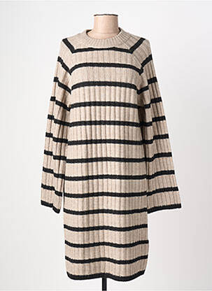 Robe pull coupe cintrée manches longues marron B.YOUNG femme