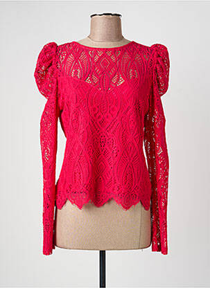 Top coupe cintrée manches longues rose MORGAN femme
