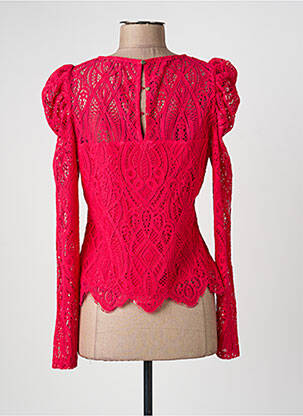 Top coupe cintrée manches longues rose MORGAN femme
