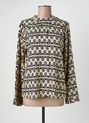 Top tissage crêpe manches longues marron DEELUXE femme