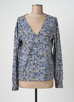 Top coupe cintrée manches longues bleu VILA femme
