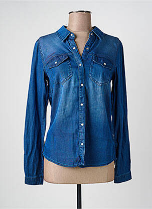 Chemisier coupe cintrée manches longues bleu VILA femme