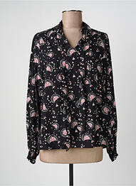 Chemisier imprimé fleurs manches longues noir LOLA ESPELETA femme
