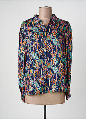 Chemisier coupe droite manches longues bleu LOLA ESPELETA femme