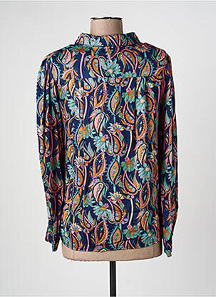 Chemisier coupe droite manches longues bleu LOLA ESPELETA femme