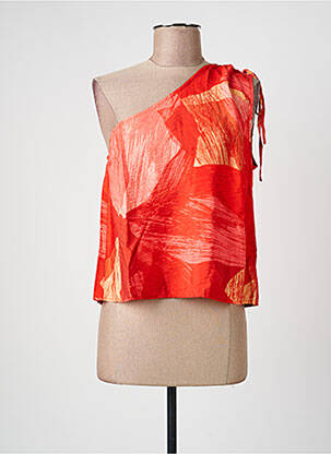 Top stretch sans manche orange VILA femme