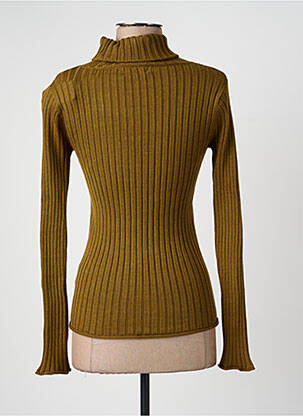 Pull col roulé tissage côtelé manches longues vert MOLLY BRACKEN femme