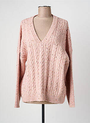 Pull tissage chiné manches longues rose B.YOUNG femme