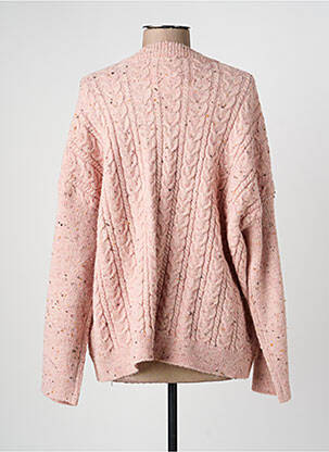 Pull tissage chiné manches longues rose B.YOUNG femme