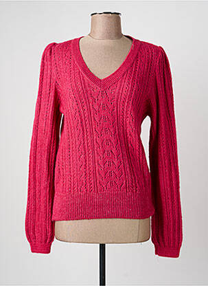 Pull col v manches longues rose LOLA ESPELETA femme