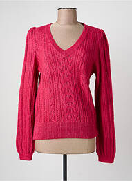Pull col v manches longues rose LOLA ESPELETA femme