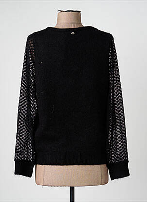 Pull col v manches longues noir DEELUXE femme