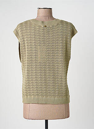Pull col v sans manche vert DEELUXE femme