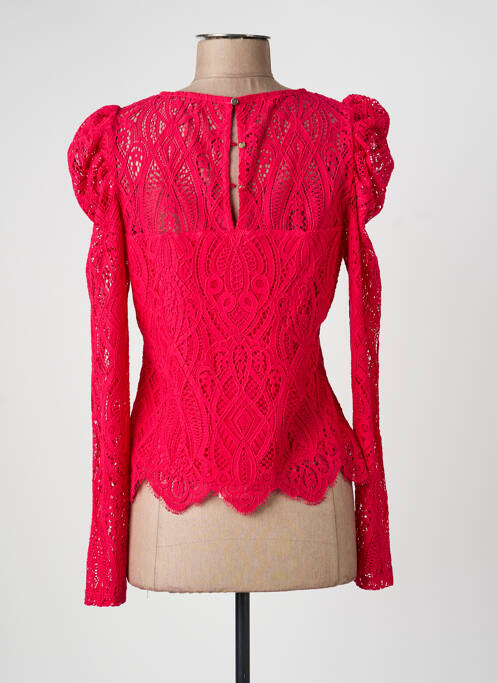 Top coupe cintrée manches longues rose MORGAN femme