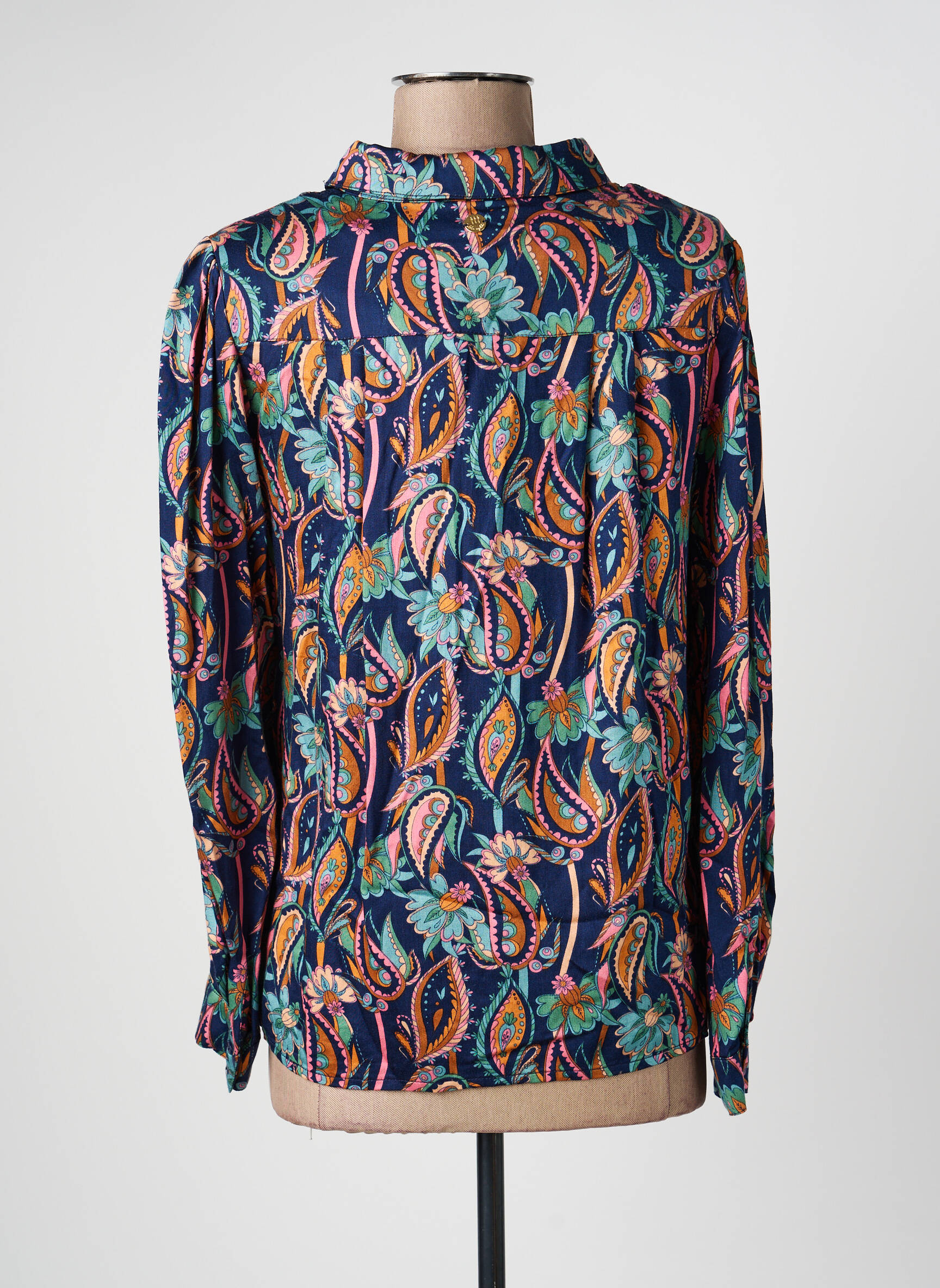 Chemisier coupe droite manches longues bleu LOLA ESPELETA femme