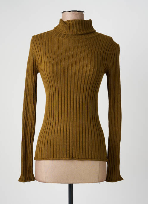 Pull col roulé coupe ajustée manches longues vert MOLLY BRACKEN femme
