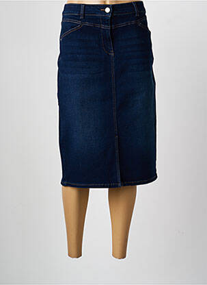 Jupe mi-longue coupe droite bleu MORGAN femme