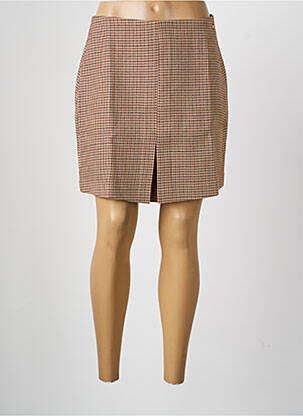 Jupe courte coupe droite beige DEELUXE femme
