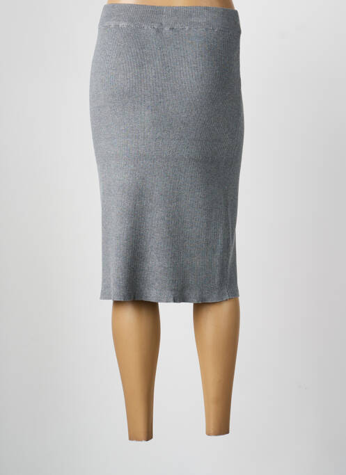 Jupe mi-longue stretch gris B.YOUNG femme