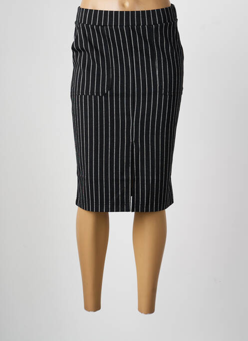Jupe mi-longue taille élastique gris B.YOUNG femme