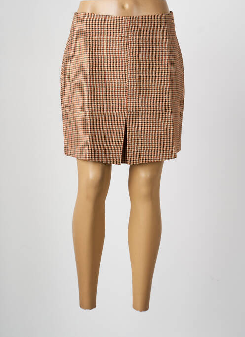 Jupe courte coupe droite beige DEELUXE femme