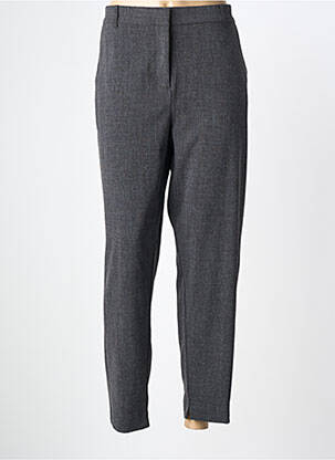 Pantalon droit fermeture zippée sous rabat avec crochet gris B.YOUNG femme