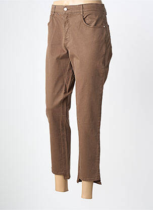 Pantalon 7/8 fermeture zippée sous rabat boutonné marron LOLA ESPELETA femme