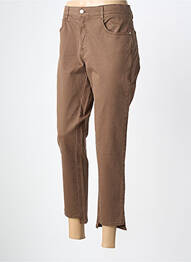 Pantalon 7/8 fermeture zippée sous rabat boutonné marron LOLA ESPELETA femme