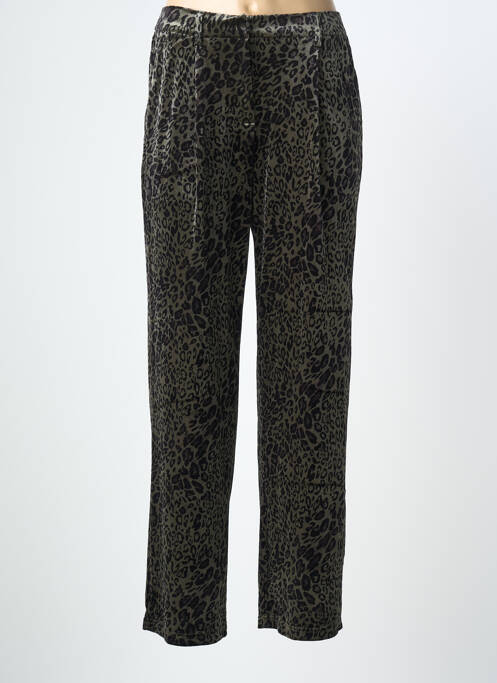 Pantalon droit fermeture zippée sous rabat boutonné vert MOLLY BRACKEN femme