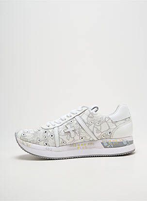 Baskets semelle amovible talon plat jusqu'à 3cm blanc PREMIATA femme