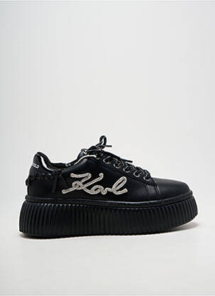 Baskets tissage satiné talon de 4 à 6cm noir KARL LAGERFELD femme