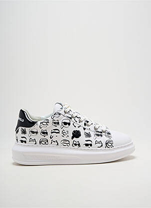 Baskets semelle amovible talon de 4 à 6cm blanc KARL LAGERFELD femme