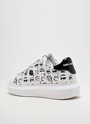 Baskets semelle amovible talon de 4 à 6cm blanc KARL LAGERFELD femme