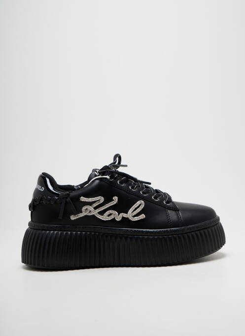 Baskets tissage satiné talon de 4 à 6cm noir KARL LAGERFELD femme