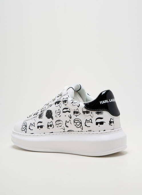 Baskets semelle amovible talon de 4 à 6cm blanc KARL LAGERFELD femme
