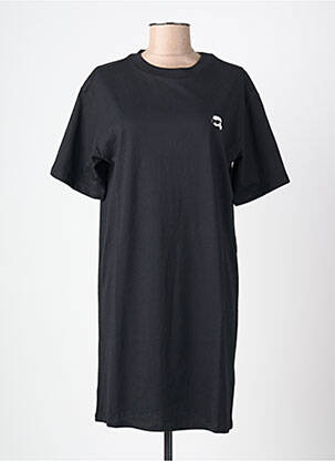 Robe mi-longue manches courtes manches courtes noir KARL LAGERFELD femme