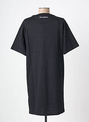 Robe mi-longue manches courtes manches courtes noir KARL LAGERFELD femme