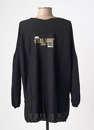 Pull tunique manches longues manches longues noir AU SOLEIL DE ST TROPEZ femme