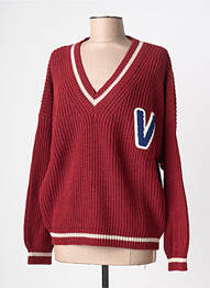 Pull col v manches longues rouge VICOLO femme