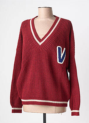 Pull col v manches longues rouge VICOLO femme
